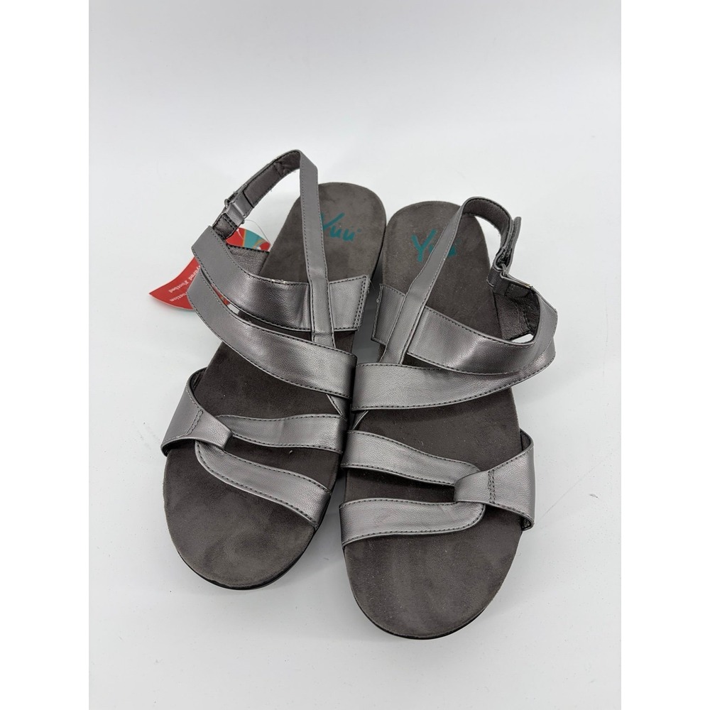 Yuu Janne (or Jean/Jeanie) Metallic Silver, Slingback Sandals, Women's Sz 11 NWT